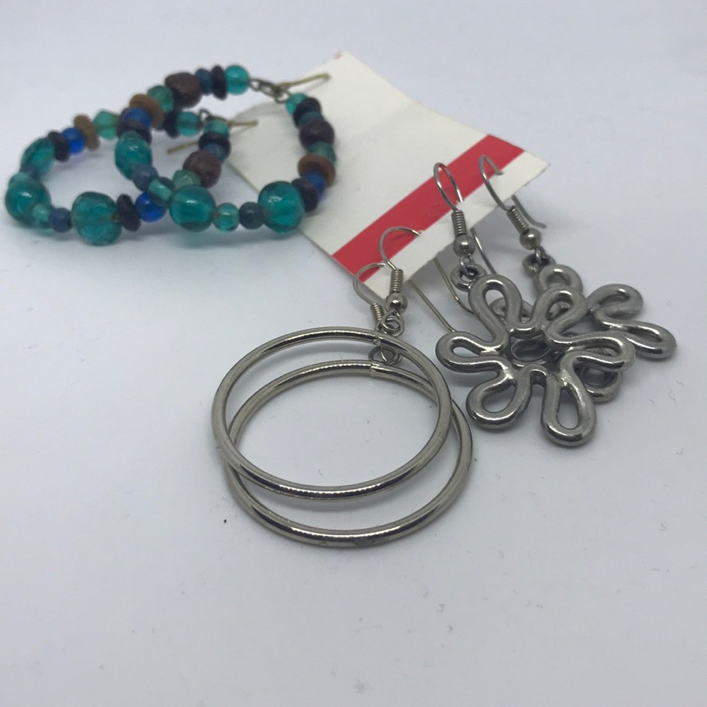 3 pair of statement earrings